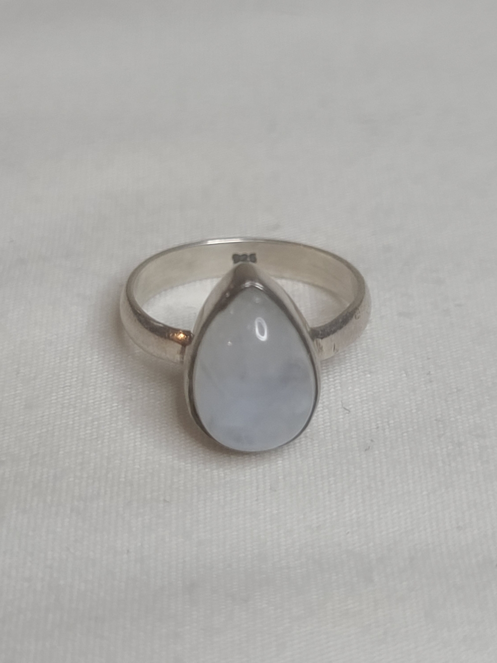 Sterling Silver Tear Drop White Moonstone Ring